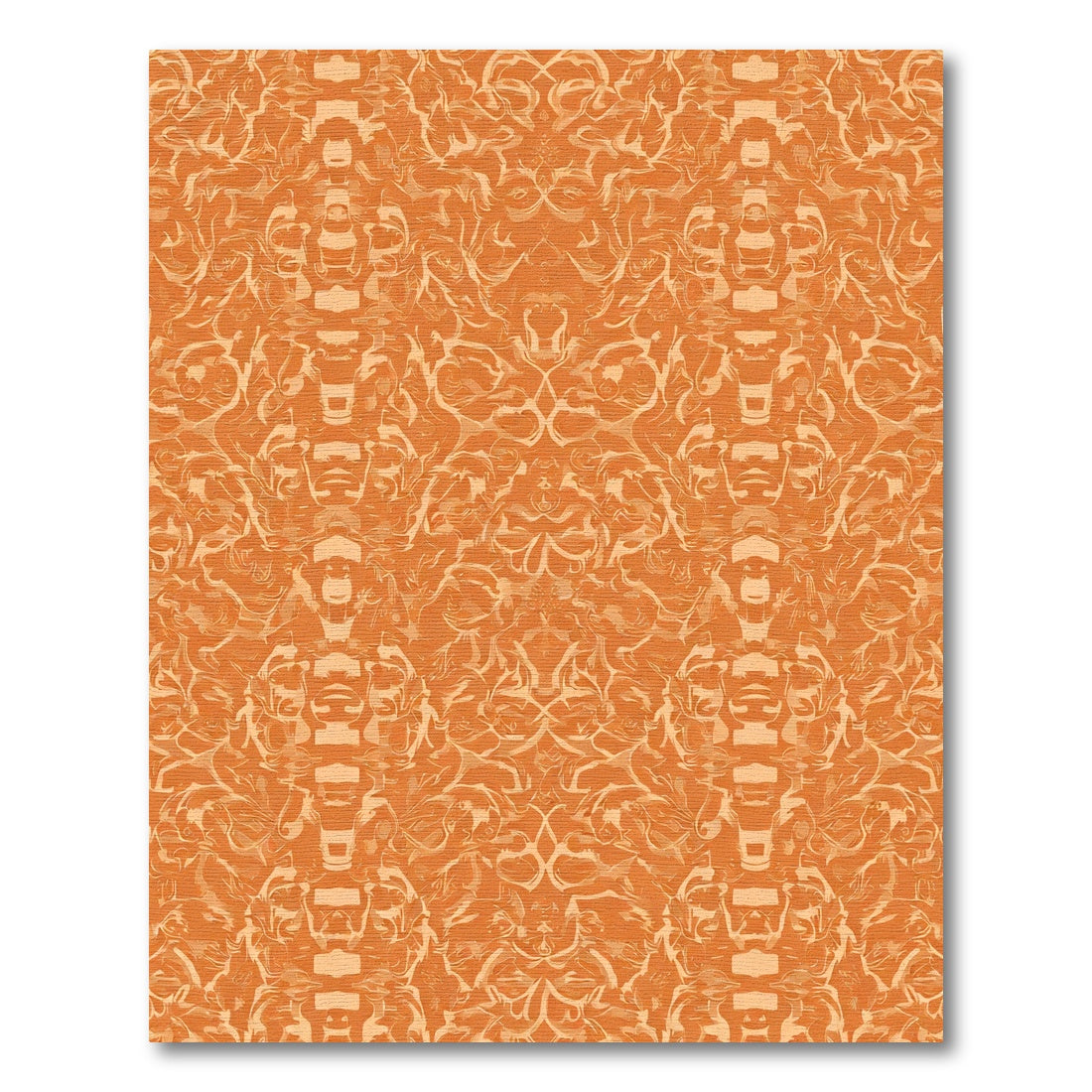 Orange Swirl Floral Medallion Rug