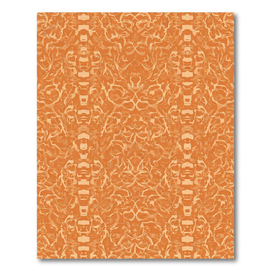 Orange Swirl Floral Medallion Rug