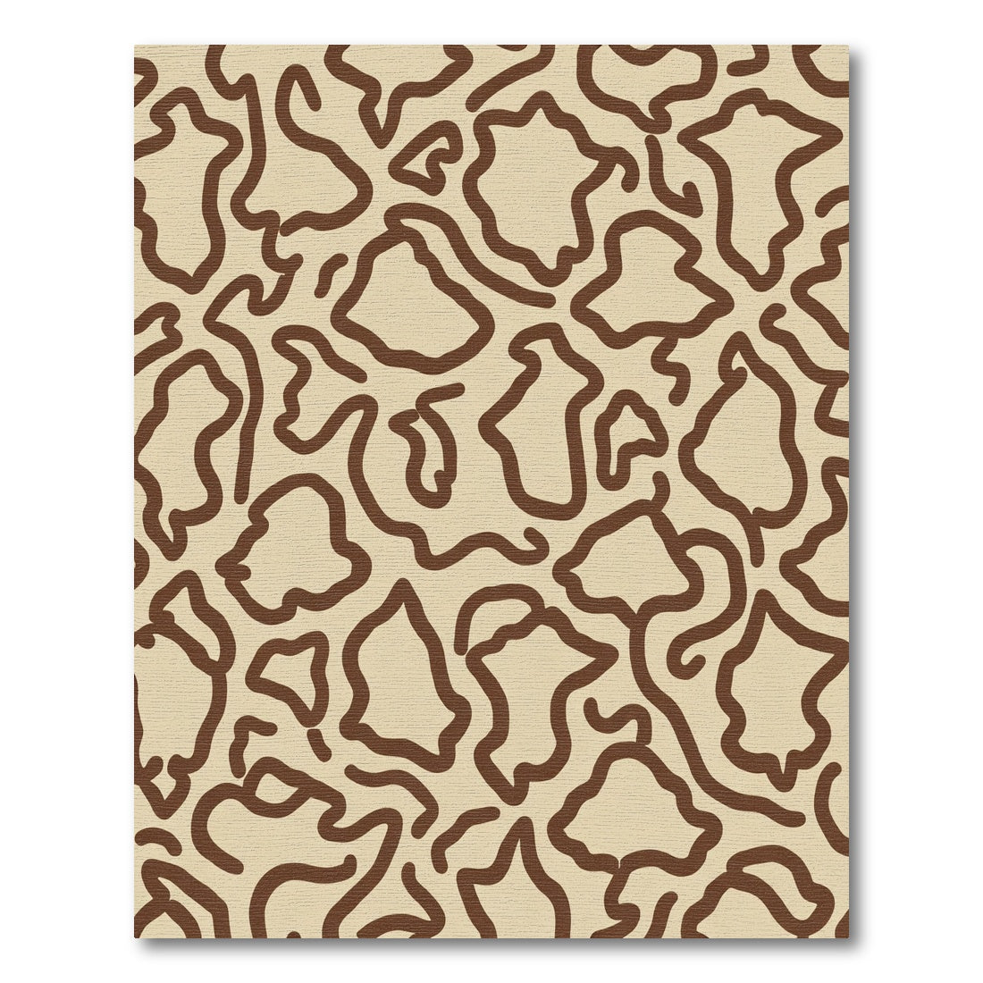 Abstract Brown Organic Blob Rug