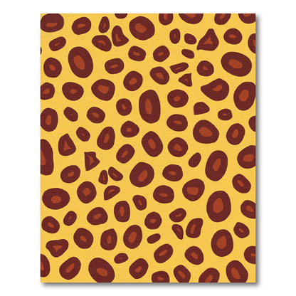 Golden Yellow Spotted Animal Print Rug
