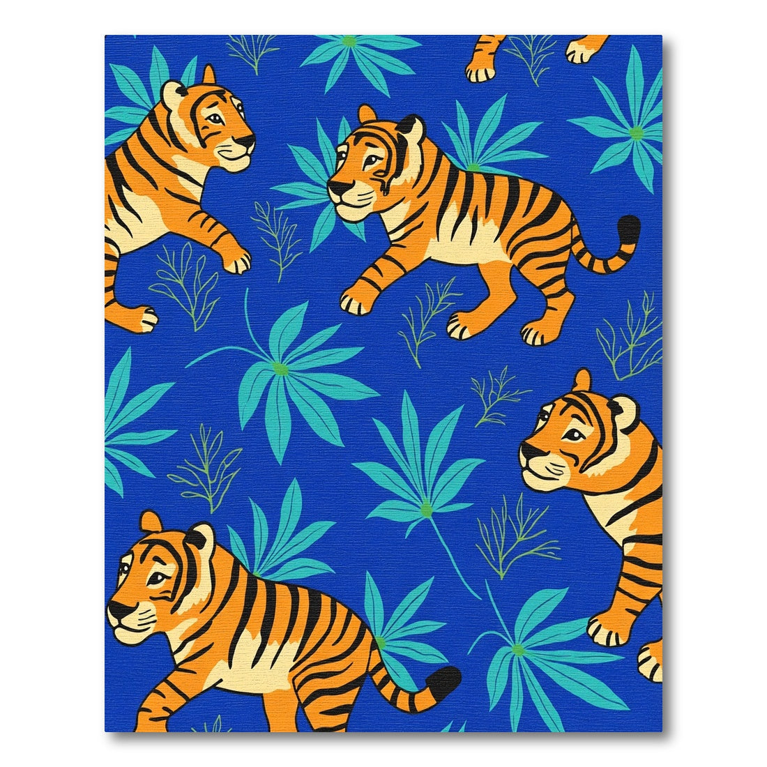 Vibrant Orange Tiger Jungle Panorama Rug
