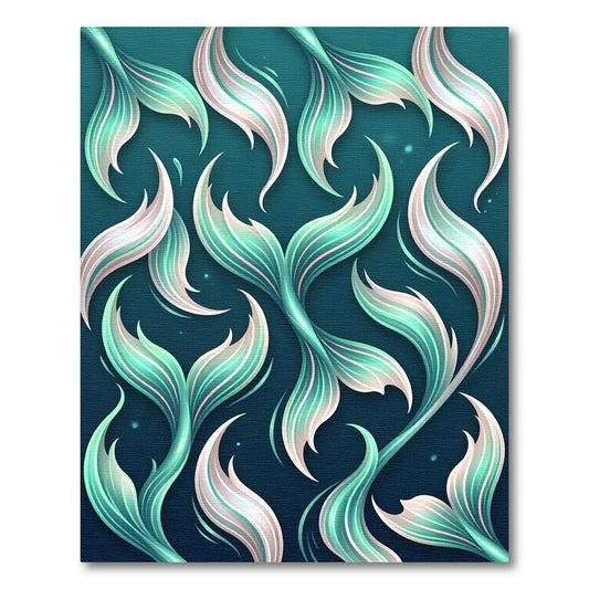 Ethereal Teal Mermaid Tail Swirls Rug