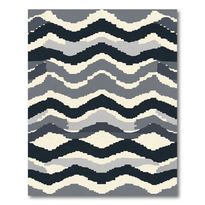 Monochromatic Abstract Staircase Wave Rug