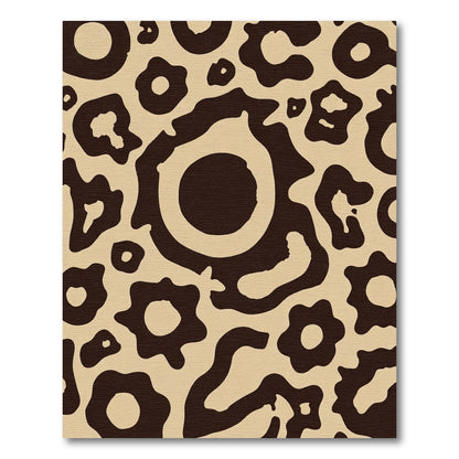 Tan Abstract Organic Shapes Rug