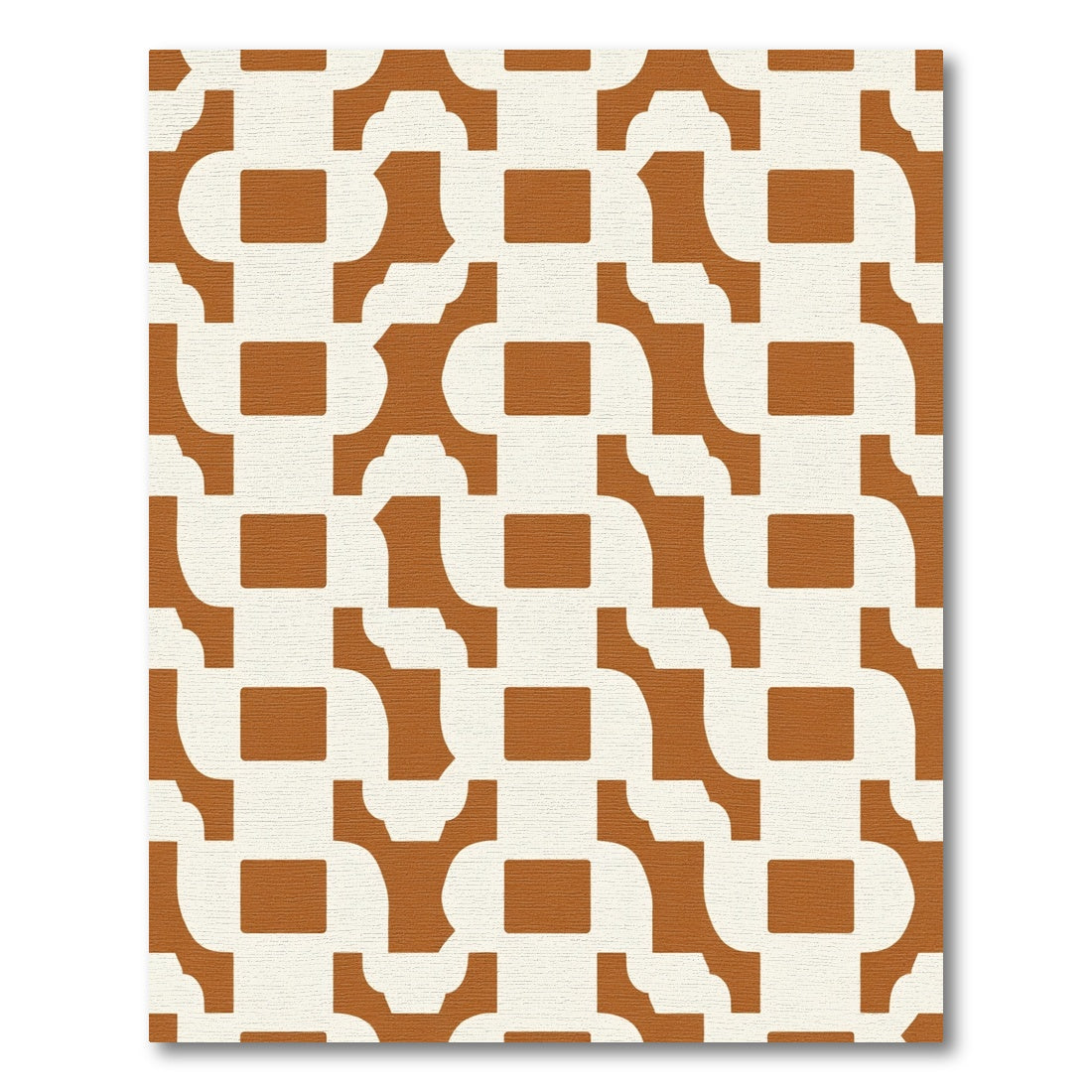 Terracotta White Interlocking Arch Rug