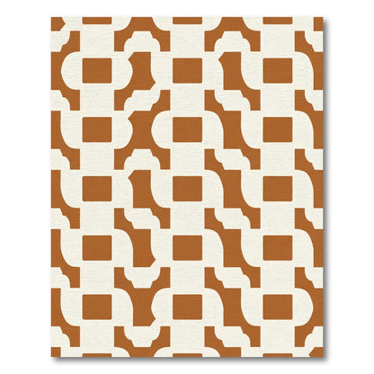 Terracotta White Interlocking Arch Rug