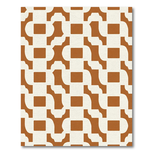 Terracotta White Interlocking Arch Rug