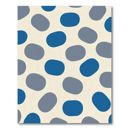 Abstract Blue Gray Pebble Scatter Rug