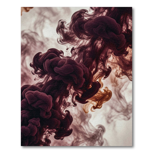 Ethereal Burgundy Haze Abstract Swirl Rug