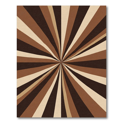 Earthy Brown Radial Burst Rug