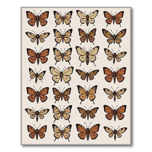 Warm Tones Butterfly Pattern Rug