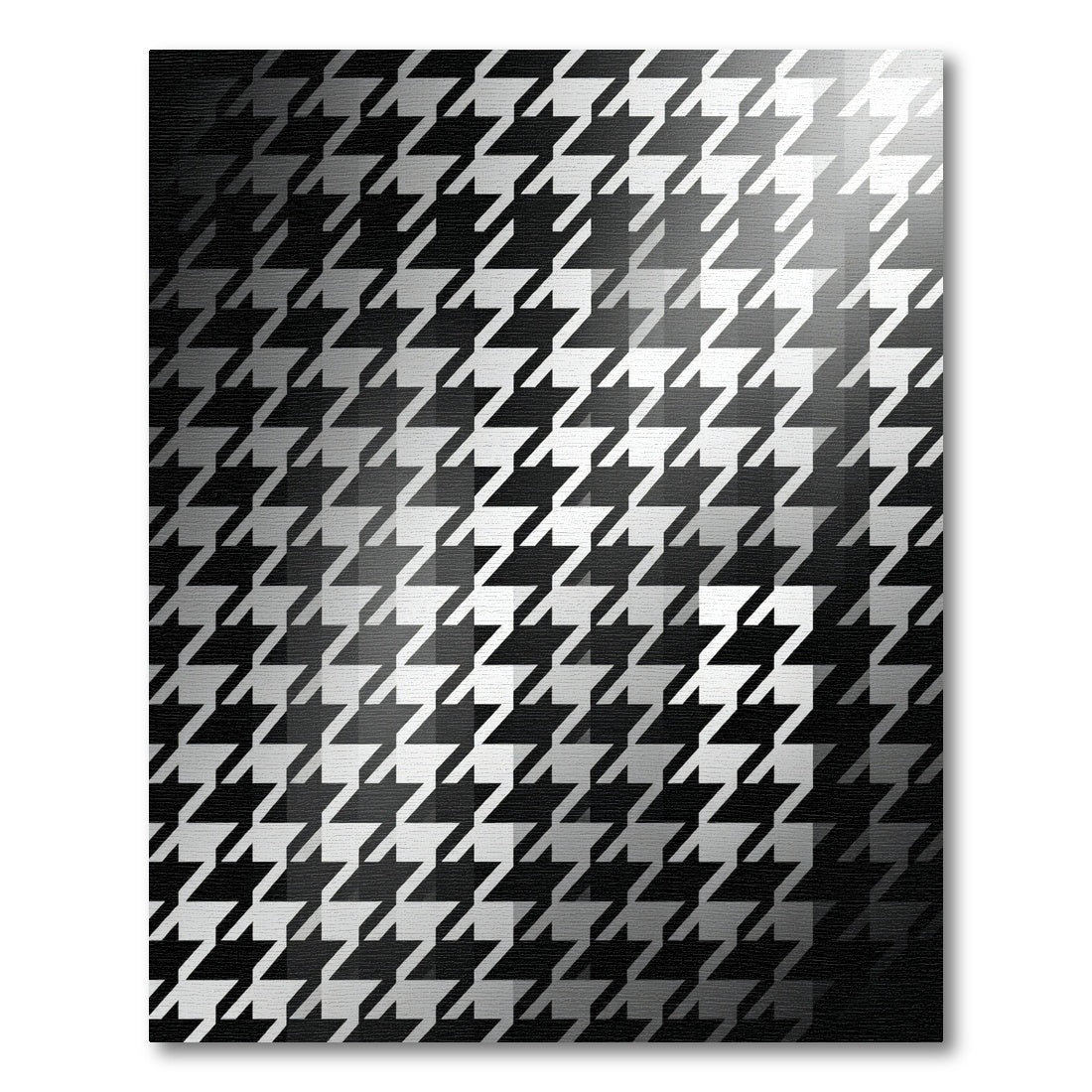 Monochrome Houndstooth Gradient Geometric Abstract Rug