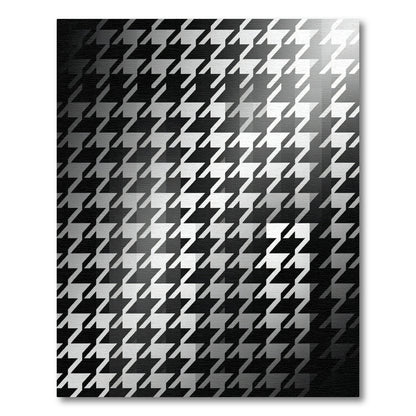 Monochrome Houndstooth Gradient Geometric Abstract Rug