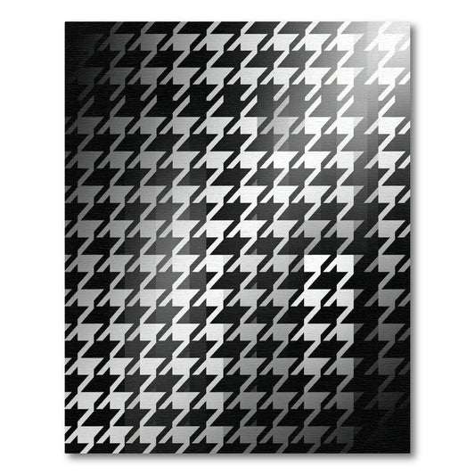 Monochrome Houndstooth Gradient Geometric Abstract Rug