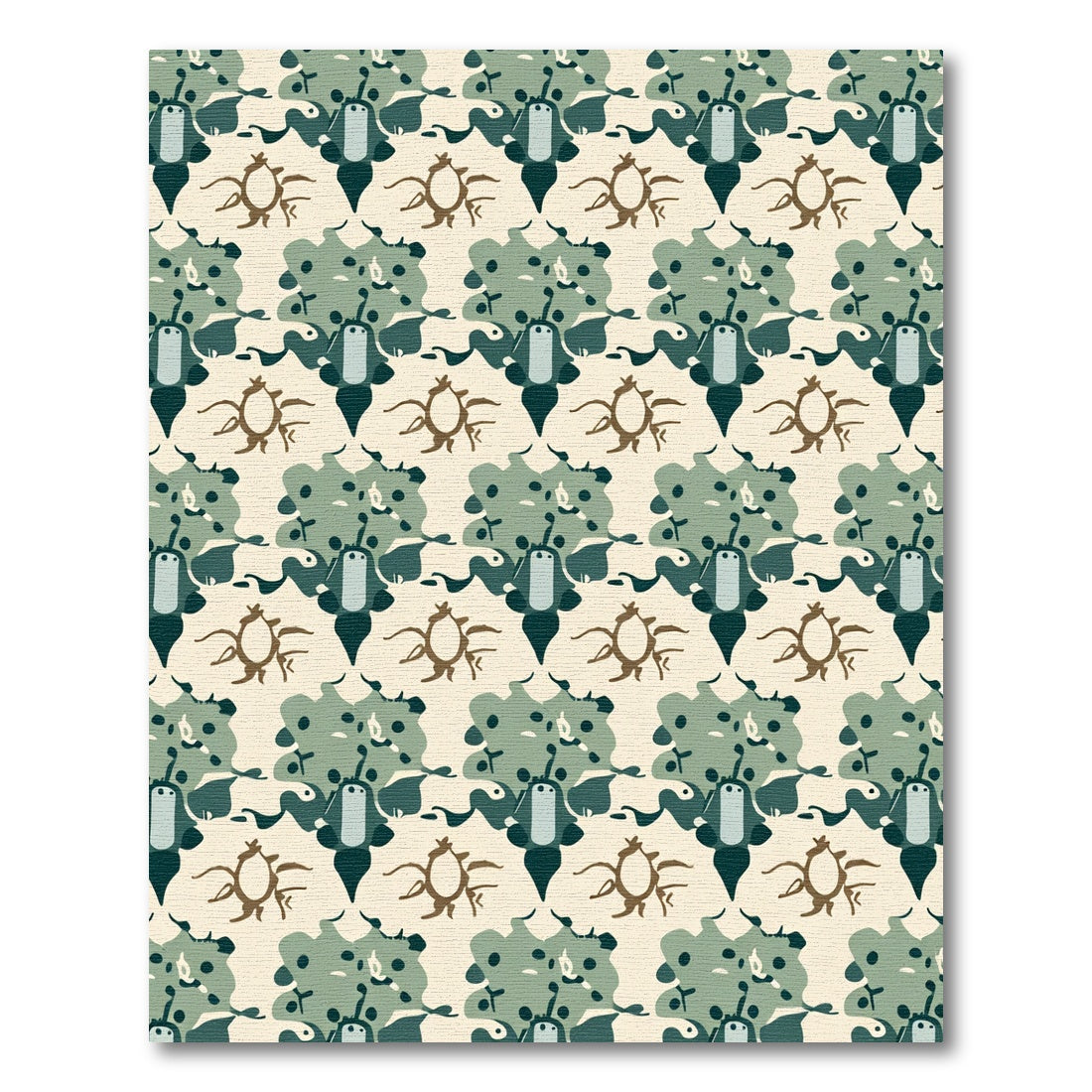 Earthy Tones Abstract Spiders Floral Rug