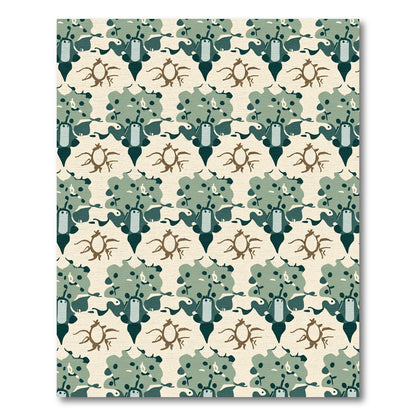Earthy Tones Abstract Spiders Floral Rug