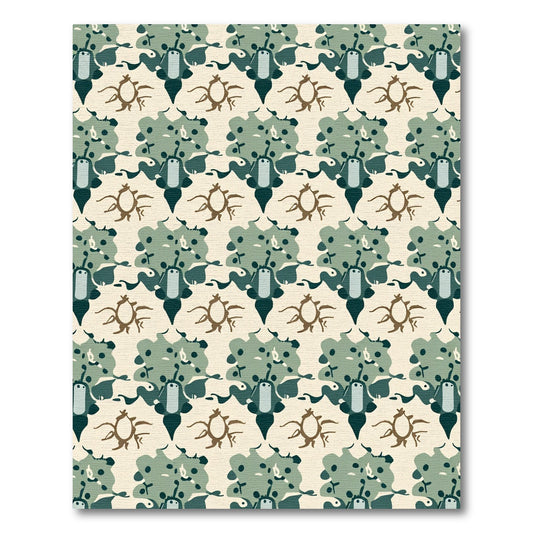 Earthy Tones Abstract Spiders Floral Rug