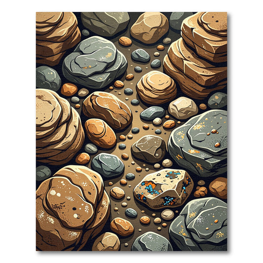 Earthy River Stone Pebble Mosaic Rug