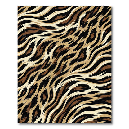 Earthy Brown Zebra Wave Animal Texture Rug