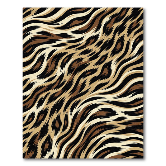 Earthy Brown Zebra Wave Animal Texture Rug