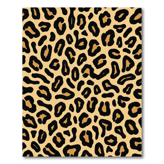Classic Tan Black Leopard Spot Rug