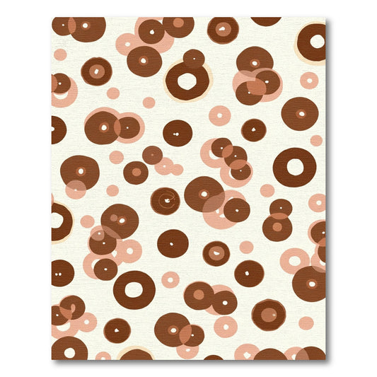 Brown Circles Scattered Over Cream Background Rug