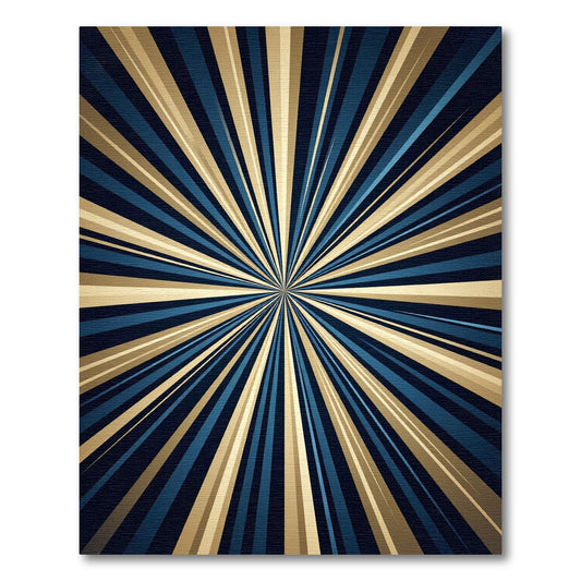 Radiant Gold and Navy Sunburst Rug