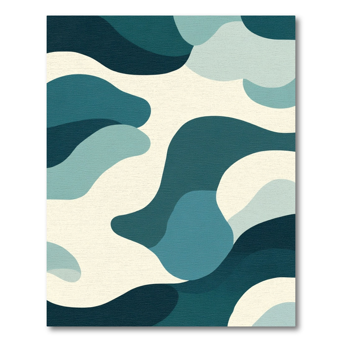 Abstract Teal Organic Flow Rug