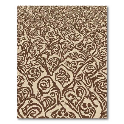 Rich Brown Floral Scroll Work Rug