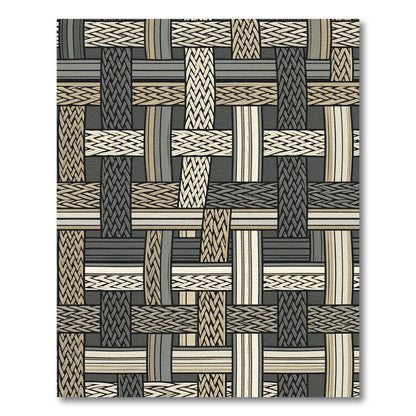 Neutral Woven Textured Band Rug