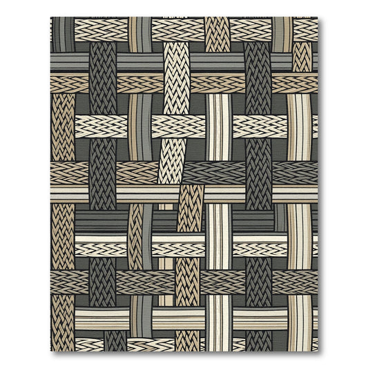 Neutral Woven Textured Band Rug