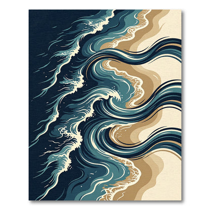 Abstract Ocean Swirl Wave Rug