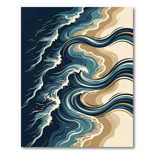 Abstract Ocean Swirl Wave Rug