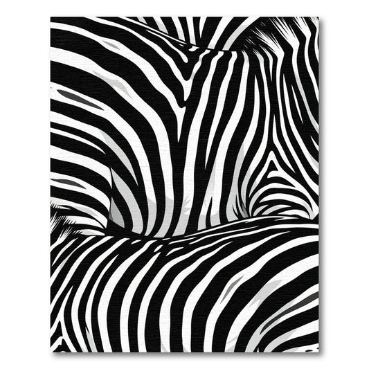 Bold Monochrome Zebra Stripe Wave Rug