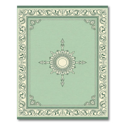 Mint Green Ornate Sunburst Frame Rug