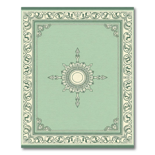 Mint Green Ornate Sunburst Frame Rug