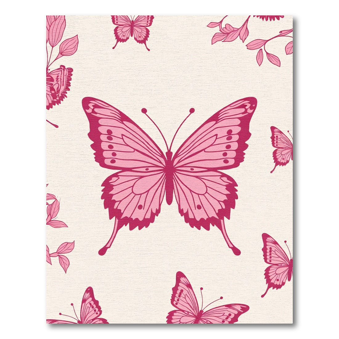 Pink Butterfly Garden Whimsical Rug