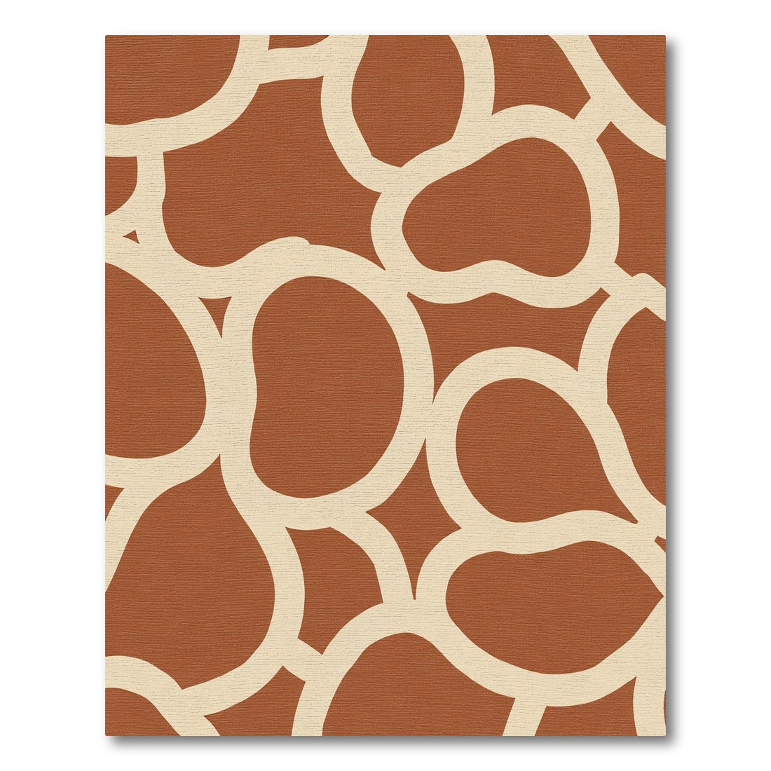 Terracotta Cream Organic Blob Rug