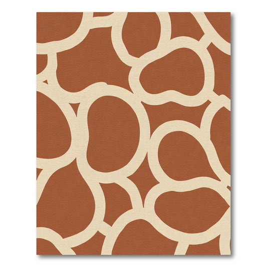 Terracotta Cream Organic Blob Rug