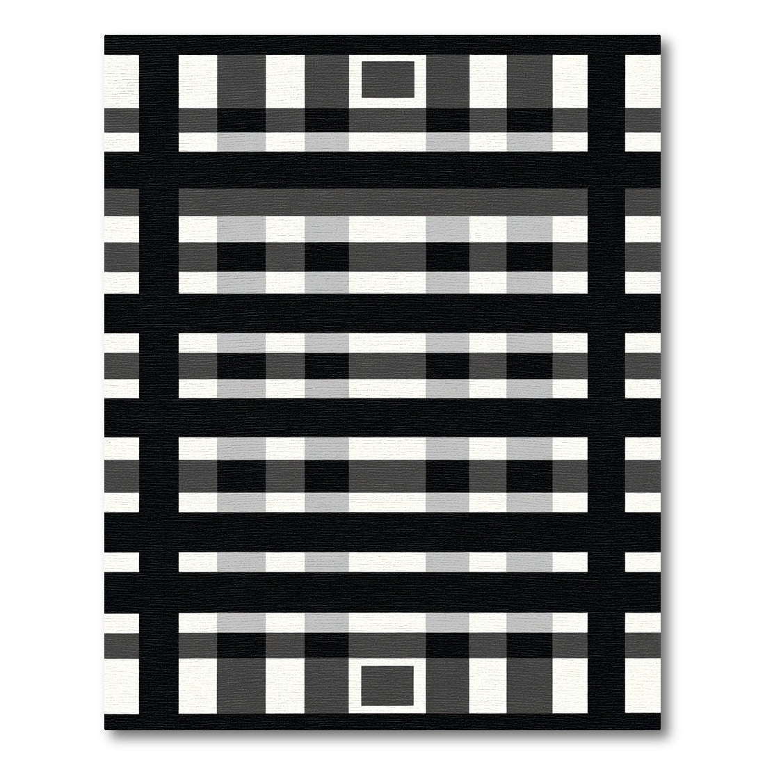 Monochromatic Grid Checkered Blanket Rug