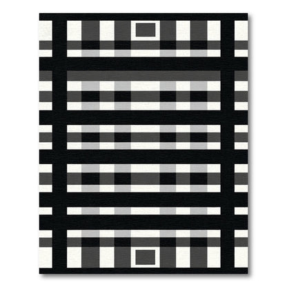 Monochromatic Grid Checkered Blanket Rug
