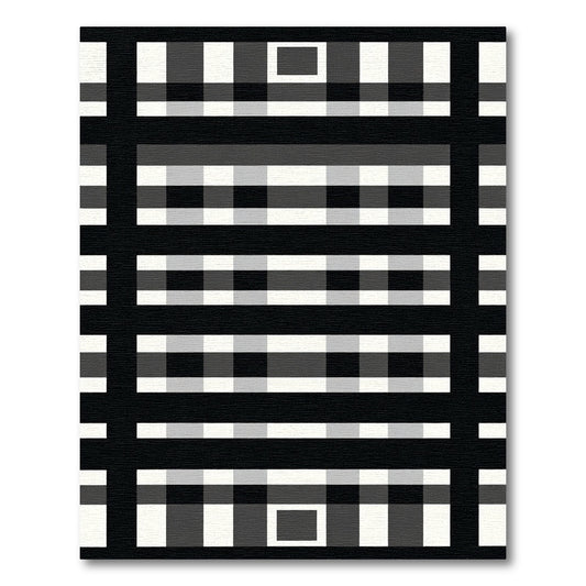 Monochromatic Grid Checkered Blanket Rug