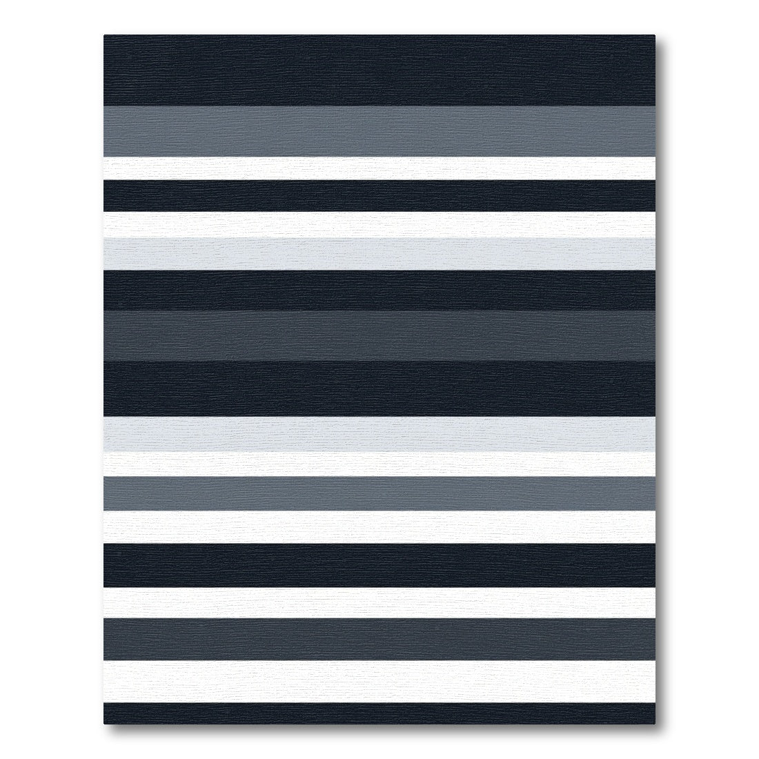 Modern Charcoal Gray Horizontal Stripe Rug