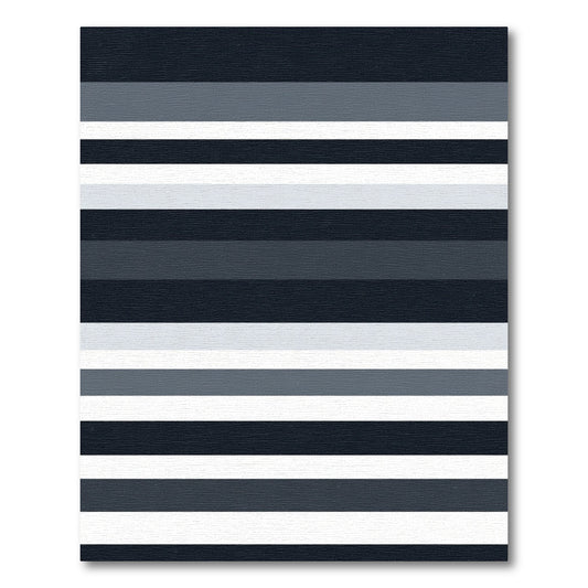 Modern Charcoal Gray Horizontal Stripe Rug