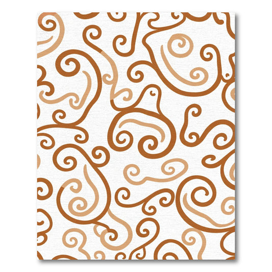 Brown Swirls Abstract Organic Flow Rug