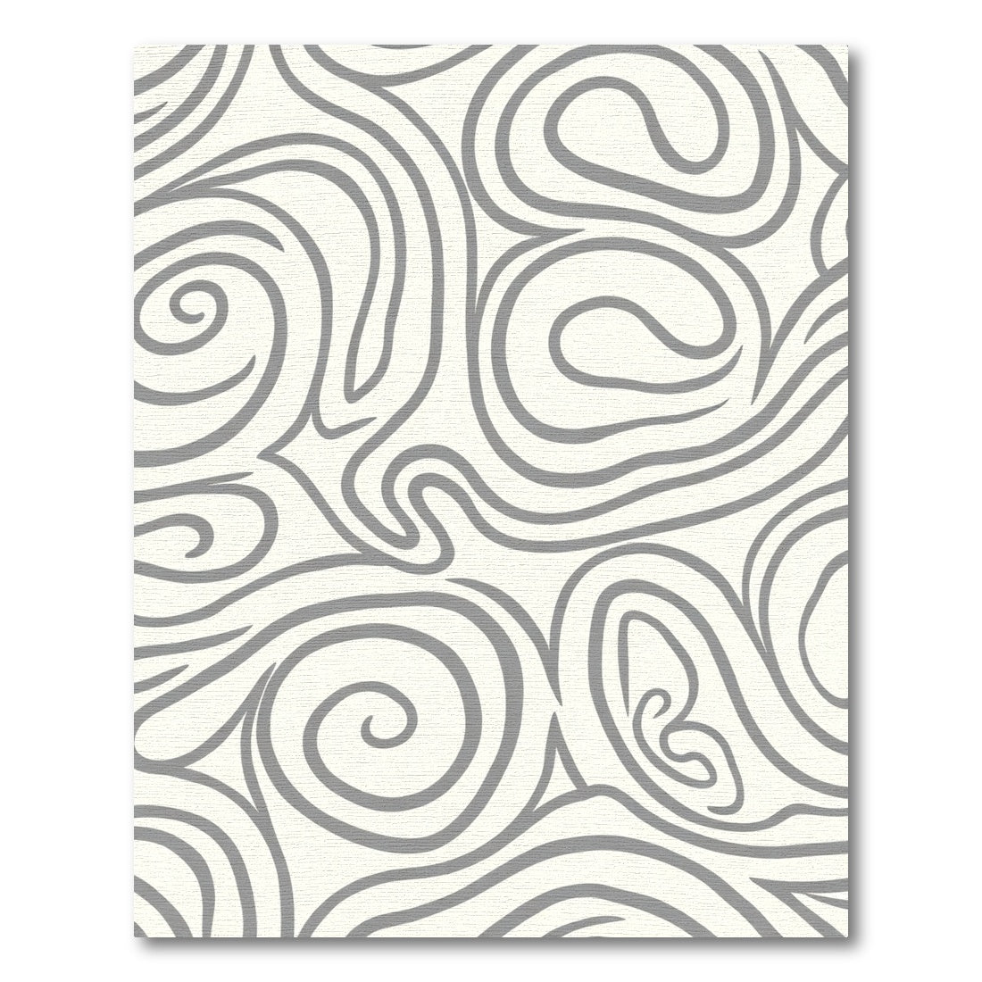 Cream Gray Swirl Abstract Rug
