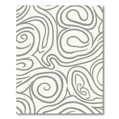 Cream Gray Swirl Abstract Rug