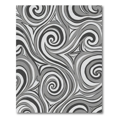 Monochrome Swirl Curves Abstract Rug