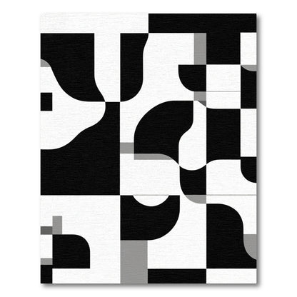 Monochromatic Abstract Geometric Composition Rug