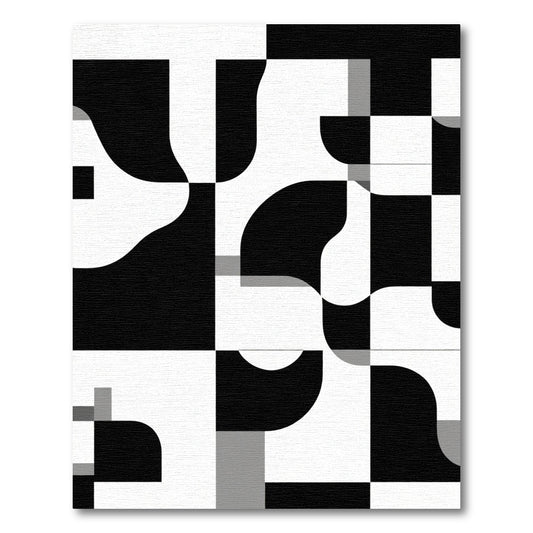 Monochromatic Abstract Geometric Composition Rug